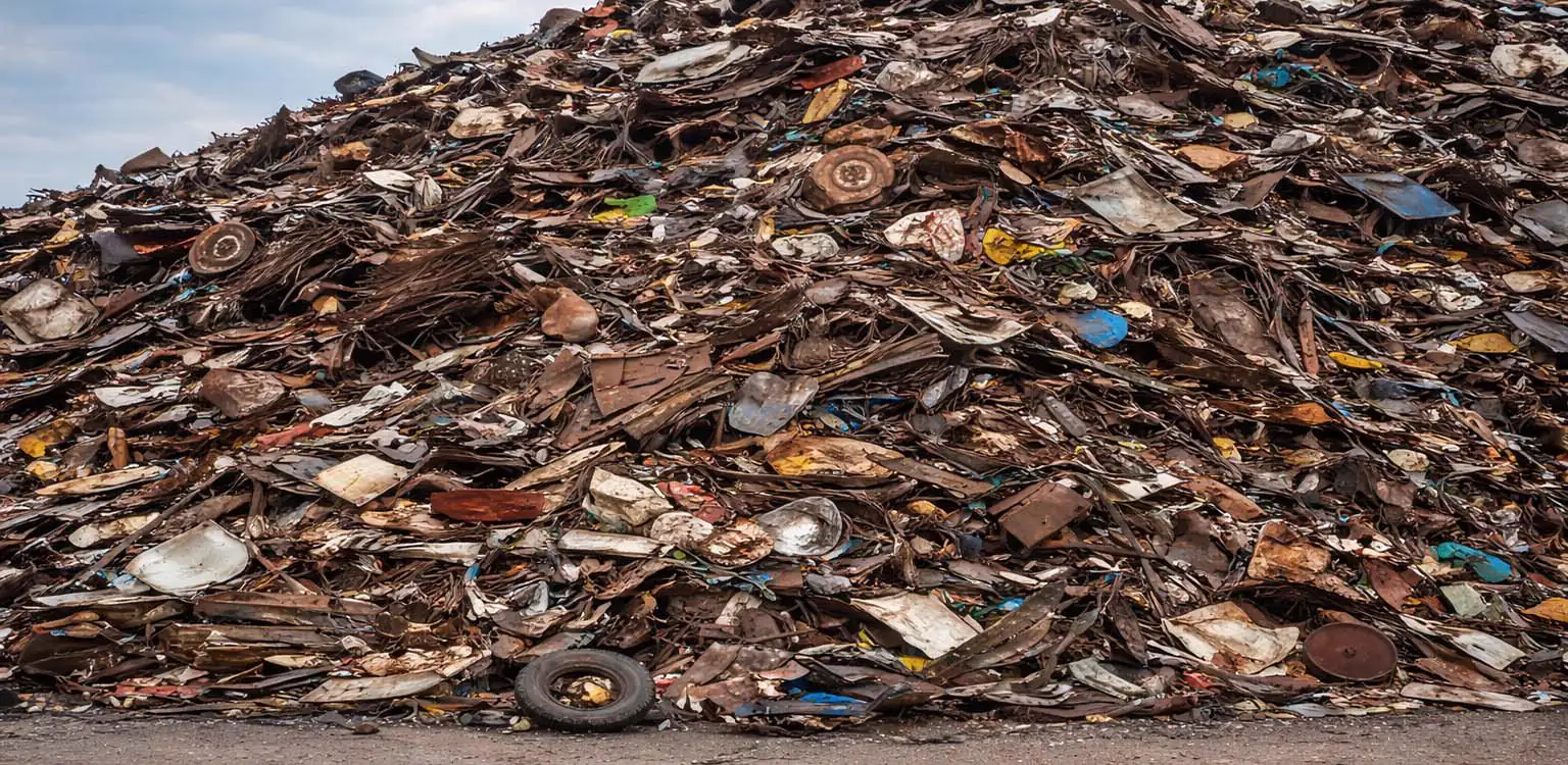 Large pile of HSM 1 and 2 heavy melting scrap